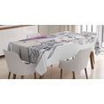 thumbnail image 1 of Ambesonne Floral Tablecloth Rectangular Table Cover, Butterfly Woman Portrait, 60"x90", Pearl and White, 1 of 4