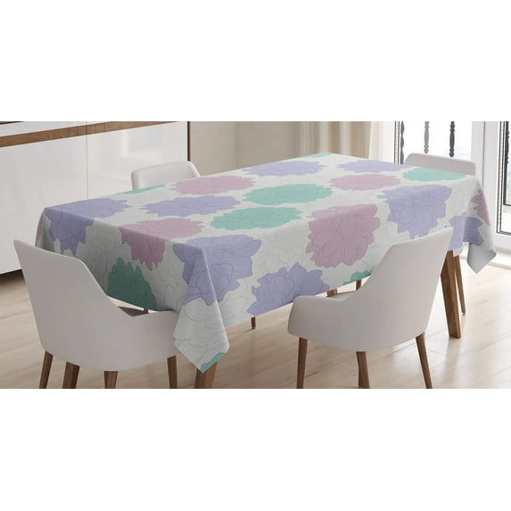 Ambesonne Floral Tablecloth Rectangular Table Cover, Exquisite Flowers, 52"x70", Multicolor
