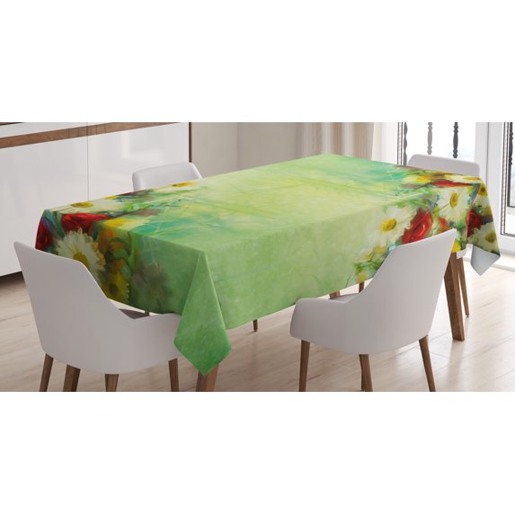 Ambesonne Floral Tablecloth Rectangular Table Cover, Freshening Mother Earth, 60"x84", Multicolor