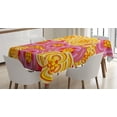 thumbnail image 1 of Ambesonne Floral Tablecloth Rectangular Table Cover, Funky Vibrant Flowers, 60"x90", Yellow Pink Orange, 1 of 3