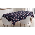 thumbnail image 1 of Ambesonne Floral Tablecloth Rectangular Table Cover, Modernistic Delicate Flowers, 60"x90", Indigo Pale Ruby, 1 of 4