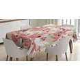 thumbnail image 1 of Ambesonne Floral Tablecloth Rectangular Table Cover, Pastel Florets, 52"x70", Beige Coral Maroon, 1 of 4