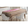 thumbnail image 1 of Ambesonne Floral Tablecloth Rectangular Table Cover, Pink Gerber on Wooden, 60"x90", Pink Brown, 1 of 4