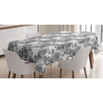 thumbnail image 1 of Ambesonne Floral Tablecloth Rectangular Table Cover, Plant Blossom Spring, 60"x90", Black Grey White, 1 of 4