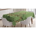 thumbnail image 1 of Ambesonne Floral Tablecloth Rectangular Table Cover, Retro Blooming Flowers, 60"x84", Olive Green Red, 1 of 4