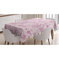 thumbnail image 1 of Ambesonne Floral Tablecloth Rectangular Table Cover, Retro Flowers Soft Tones, 60"x84", Fuchsia Pale Pink, 1 of 3