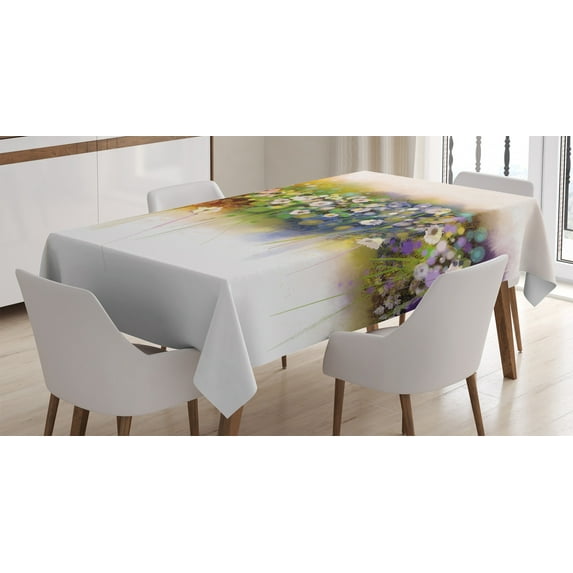 Ambesonne Floral Tablecloth Rectangular Table Cover, Romance Flowers Bouquet, 60"x84", Multicolor