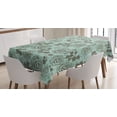 thumbnail image 1 of Ambesonne Floral Tablecloth Rectangular Table Cover, Romantic Inspirations, 52"x70", Seafoam Sage Green, 1 of 4