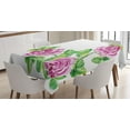 thumbnail image 1 of Ambesonne Floral Tablecloth Rectangular Table Cover, Roses Romance, 60"x90", Pink Green, 1 of 4
