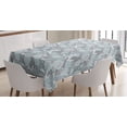 thumbnail image 1 of Ambesonne Floral Tablecloth Rectangular Table Cover, Soft Shabby Petals Leaf, 52"x70", Pale Blue White Taupe, 1 of 4