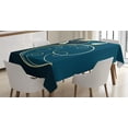 thumbnail image 1 of Ambesonne Floral Tablecloth Rectangular Table Cover, Swirled Flower Petals, 60"x84", Petrol Blue Dark Blue, 1 of 3