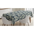 thumbnail image 1 of Ambesonne Floral Tablecloth Rectangular Table Cover, Vibrant Little Blooms, 60"x90", Night Blue Ivory, 1 of 3