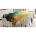 thumbnail image 1 of Ambesonne Floral Tablecloth Rectangular Table Cover, Wild Flowers on Meadow, 52"x70", Green Mustard, 1 of 3