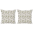 thumbnail image 1 of Ambesonne Floral Throw Pillow Cover 2 Pack, Autumn Nature Design, 18", Dark Brown Fern Green, 1 of 2