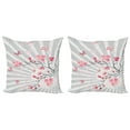 thumbnail image 1 of Ambesonne Floral Throw Pillow Cover 2 Pack, Birds on Cherry Tree, 18", Pale Grey Pink, 1 of 7