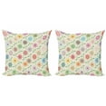 thumbnail image 1 of Ambesonne Floral Throw Pillow Cover 2 Pack, Colorful Graphic Garden, 16", Multicolor, 1 of 2