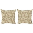 thumbnail image 1 of Ambesonne Floral Throw Pillow Cover 2 Pack, Daisies Romantic Ornate, 20", Tan Pink Cream, 1 of 2
