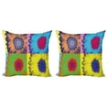 thumbnail image 1 of Ambesonne Floral Throw Pillow Cover 2 Pack, Daisy Flower Collage, 16", Multicolor, 1 of 2