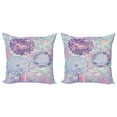 thumbnail image 1 of Ambesonne Floral Throw Pillow Cover 2 Pack, Dandelions Leaves Swirls, 20", Multicolor, 1 of 2