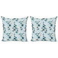 thumbnail image 1 of Ambesonne Floral Throw Pillow Cover 2 Pack, Doodle Floral Botany, 24", Grey Bluegrey White, 1 of 2