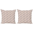 thumbnail image 1 of Ambesonne Floral Throw Pillow Cover 2 Pack, Dragonfly Butterfly, 24", Teal Beige Mauve, 1 of 2