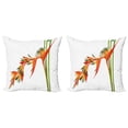 thumbnail image 1 of Ambesonne Floral Throw Pillow Cover 2 Pack, Exotic Flower Branch, 24", Green Orange, 1 of 6