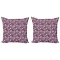 thumbnail image 1 of Ambesonne Floral Throw Pillow Cover 2 Pack, Flowers and Mandala Art, 24", Mauve Green, 1 of 2