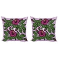 thumbnail image 1 of Ambesonne Floral Throw Pillow Cover 2 Pack, Hibiscus Blossoms Pattern, 24", Lilac Purple Olive Green, 1 of 2