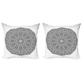 thumbnail image 1 of Ambesonne Floral Throw Pillow Cover 2 Pack, Mandala Lace Art, 20", White and Black, 1 of 2