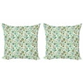 thumbnail image 1 of Ambesonne Floral Throw Pillow Cover 2 Pack, Pastel Nature, 24", Mint Green Sky Blue, 1 of 2