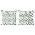 thumbnail image 1 of Ambesonne Floral Throw Pillow Cover 2 Pack, Pea Blossom Design, 20", Green White Blue, 1 of 2