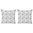 thumbnail image 1 of Ambesonne Floral Throw Pillow Cover 2 Pack, Petals, 20", Dimgray, 1 of 2