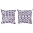 thumbnail image 1 of Ambesonne Floral Throw Pillow Cover 2 Pack, Petals Curves, 18", Purple Grey Purple, 1 of 2
