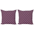 thumbnail image 1 of Ambesonne Floral Throw Pillow Cover 2 Pack, Rococo Mandala Style, 20", Coral and Dark Purple, 1 of 2