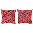 thumbnail image 1 of Ambesonne Floral Throw Pillow Cover 2 Pack, Romantic Blossoms Buds, 16", Dark Coral Dark Blue, 1 of 2