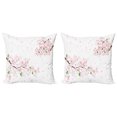 thumbnail image 1 of Ambesonne Floral Throw Pillow Cover 2 Pack, Soft Sakura Flower Branches, 20", Umber Green, 1 of 7