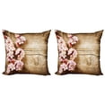 thumbnail image 1 of Ambesonne Floral Throw Pillow Cover 2 Pack, Spring Blossom Orchard, 16", Sand Brown Pale Pink, 1 of 2