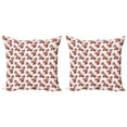 thumbnail image 1 of Ambesonne Floral Throw Pillow Cover 2 Pack, Striped Lavatera Flowers, 16", Dark Pink Orange, 1 of 2