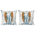 thumbnail image 1 of Ambesonne Floral Throw Pillow Cover 2 Pack, Surfboard and, 20", Slate Blue Pale Grey, 1 of 6