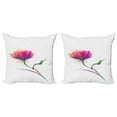 thumbnail image 1 of Ambesonne Floral Throw Pillow Cover 2 Pack, Watercolor Poppy Flower, 20", Fuchsia, 1 of 2