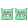 thumbnail image 1 of Ambesonne Floral Throw Pillow Cover 2 Pack, with Flowers, 16", Pale Blue Teal Red, 1 of 7