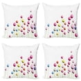 thumbnail image 1 of Ambesonne Floral Throw Pillow Cover 4 Pack, Amaranth Flower Pattern, 16", Multicolor, 1 of 6