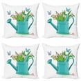 thumbnail image 1 of Ambesonne Floral Throw Pillow Cover 4 Pack, Bouquet of Tulips Garden, 20", Multicolor, 1 of 2