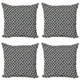 thumbnail image 1 of Ambesonne Floral Throw Pillow Cover 4 Pack, Cherry Flower Bloom, 20", Dark Blue Grey Ivory, 1 of 2