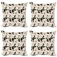 thumbnail image 1 of Ambesonne Floral Throw Pillow Cover 4 Pack, Chinese Plum Pattern, 16", Dark Brown Burgundy, 1 of 2