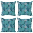 thumbnail image 1 of Ambesonne Floral Throw Pillow Cover 4 Pack, Clove Petals Vibrant, 24", Petrol Blue Teal, 1 of 2