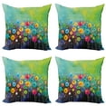 thumbnail image 1 of Ambesonne Floral Throw Pillow Cover 4 Pack, Colorful Dandelions, 24", Multicolor, 1 of 7