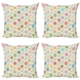 thumbnail image 1 of Ambesonne Floral Throw Pillow Cover 4 Pack, Colorful Graphic Garden, 16", Multicolor, 1 of 7