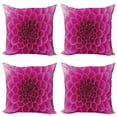 thumbnail image 1 of Ambesonne Floral Throw Pillow Cover 4 Pack, Fresh Bloom Petal Nature, 24", Magenta, 1 of 5