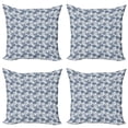 thumbnail image 1 of Ambesonne Floral Throw Pillow Cover 4 Pack, Pastel Colors with Leaves, 20", Pale Grey Slate Blue, 1 of 2